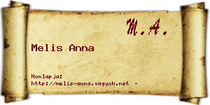 Melis Anna névjegykártya